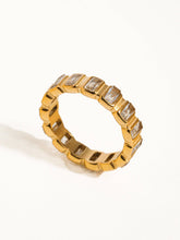 Load image into Gallery viewer, Sterling Gold Non-Tarnish Gold Rhinestone Ring
