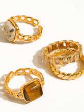 Load image into Gallery viewer, Sterling Gold Non-Tarnish Gold Rhinestone Ring
