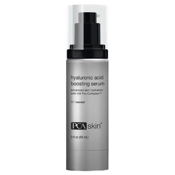 PCA Skin hyaluronic acid boosting serum bottle on a white background