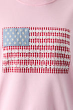 Load image into Gallery viewer, CREW NECK LONG SLEEVE SWEATSHIRT WITH USA FLAG ART WORK
