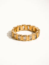 Load image into Gallery viewer, Sterling Gold Non-Tarnish Gold Rhinestone Ring
